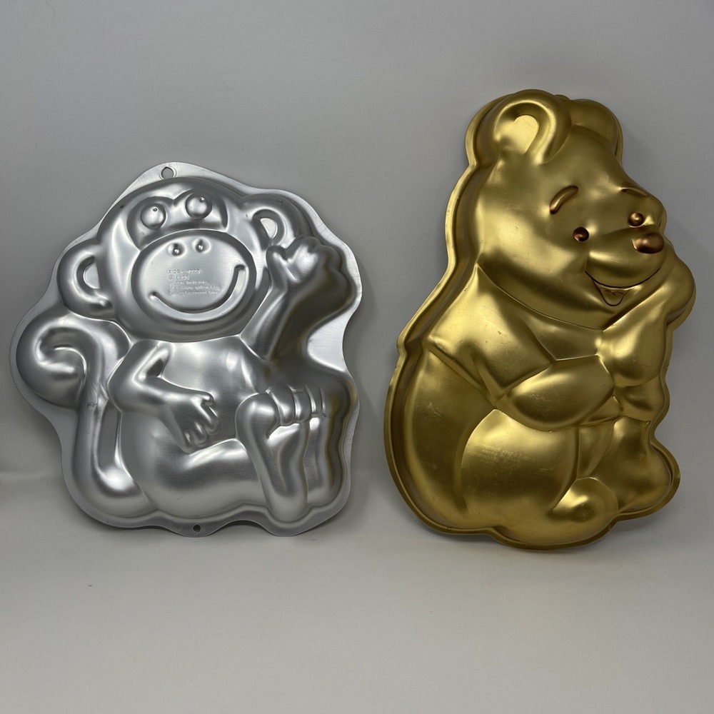 Lot Of 2 Wilton Cake Pans Monkey And Winnie The Pooh
